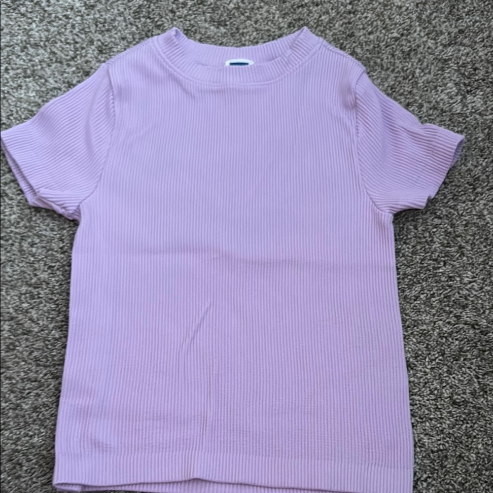 Old Navy Seamless Light Purple Ribbed Baby T-Shirt